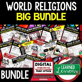 Preview of WORLD RELIGIONS BUNDLE, Digital Learning, Google & Print