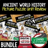 Ancient World History Picture Puzzle Unit Review, Study Gu