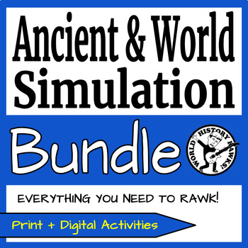 Preview of Ancient & World History Simulations - 6 - 7th Grade Middle School BUNDLE