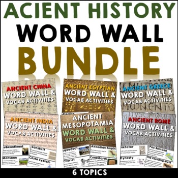 Preview of Ancient World History Word Wall and Vocabulary Activities Bundle