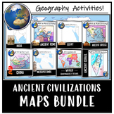Ancient Civilizations / World Maps BUNDLE- Color & Label A