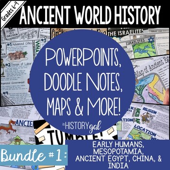 Preview of Ancient World Unit Bundle #1 with Lessons, Activities, Doodle Notes, Maps