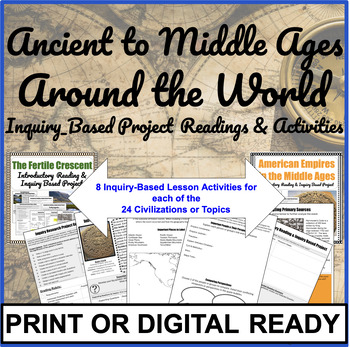 Preview of Ancient World to Middle Ages Informational Reading & Inquiry Activity BUNDLE