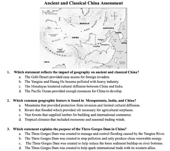 Preview of Ancient and Classical China Assessment