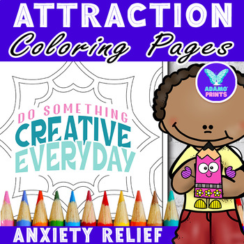 Preview of Anxiety Relief Law of ATTRACTION Coloring Mindfulness Activities NO PREP