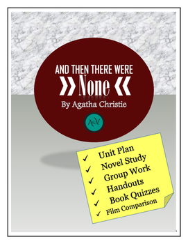 And Then There Were None Complete Unit Novel Study By A And A Tpt