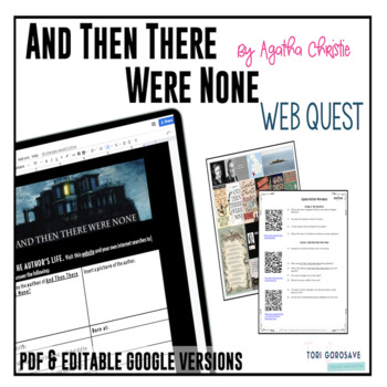 Preview of And Then There Were None PREREADING WebQuest - DIGITAL & PRINT