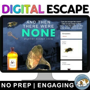 Preview of And Then There Were None by Agatha Christie Digital Escape Room Review Activity