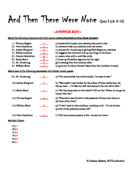 And Then There Were None Quiz (chapters 1-4) by NOT2cool4school