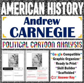 Preview of Andrew Carnegie Political Cartoon Analysis PRINT and DIGITAL