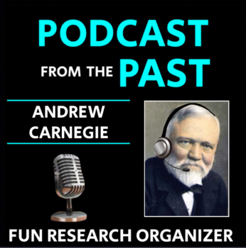 Preview of Andrew Carnegie - Research Graphic Organizer, "Podcast from the Past"