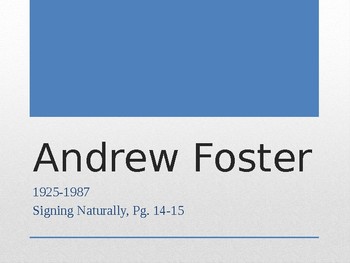 Preview of Andrew Foster: Signing Naturally Deaf Profile Highlight