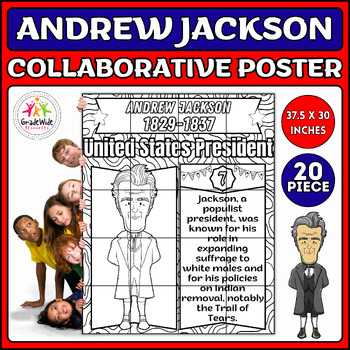 Preview of Andrew Jackson Collaborative Coloring Poster Bulletin Board | Presidents' Day