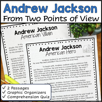 Preview of Andrew Jackson Hero or Villain Reading and Comprehension Passages