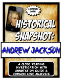 Andrew Jackson Historical Snapshot Close Reading and Graph