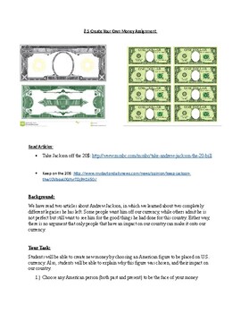 Preview of Andrew Jackson Money Project
