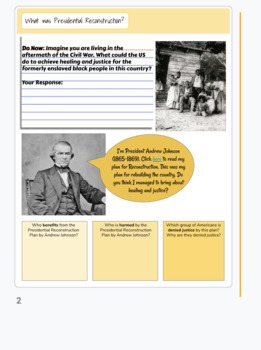 Preview of Andrew Johnson's Presidential Reconstruction: Digital Notebook friendly!