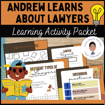 Preview of Andrew Learns about Lawyers - Book Companion Activity Pack NO PREP