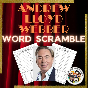 Preview of Andrew Lloyd Webber Word Scramble Puzzle Activity