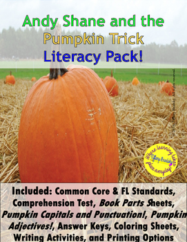 Preview of Andy Shane and the Pumpkin Trick Literacy Pack!
