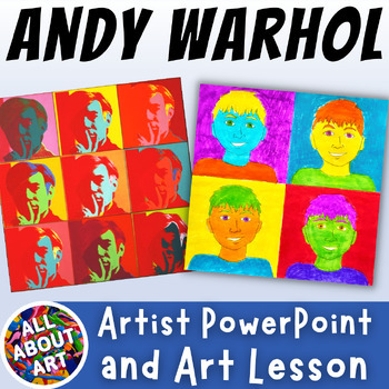 Preview of Andy Warhol PowerPoint and Art Project Bundle - Pop Art Portrait Lesson