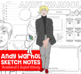 Andy Warhol Sketch Notes Worksheet with Digital Biography