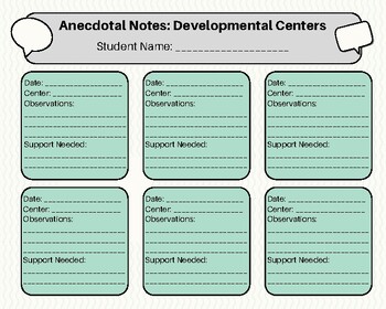 Preview of Anecdotal Notes: Developmental Centers