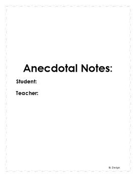 Preview of Anecdotal Notes English Version - IB. Design