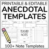 Teacher Anecdotal Notes Binder | 100+ Printable Templates