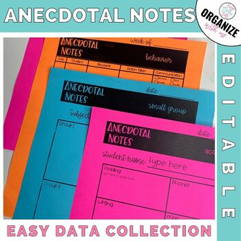 Preview of Anecdotal Notes and Student Observation Templates DIGITAL, EDITABLE & PRINTABLE