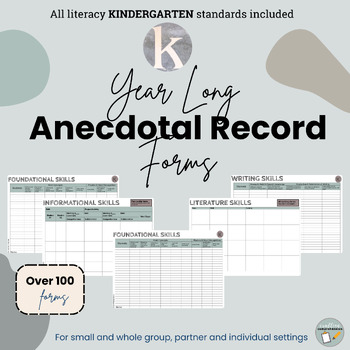 Preview of Anecdotal Notes for Kindergarten
