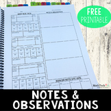 Anecdotal Notes for Math, Reading, and Behavior