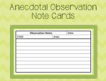 Preview of Anecdotal Observation Note Cards