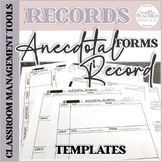 Anecdotal Record Forms (Assessment tool) FREEBIE