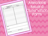 Anecdotal Record Observation Form