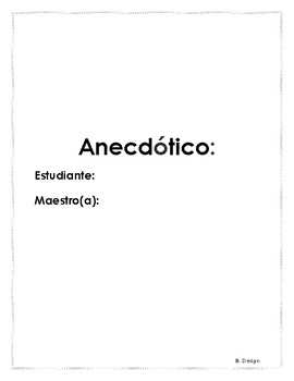 Preview of Anecdótico para Grados Primarios - IB. Design