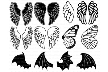 Download Angel Wings Svg Bat Wings Monarch Butterfly Wing Svg Files Tpt
