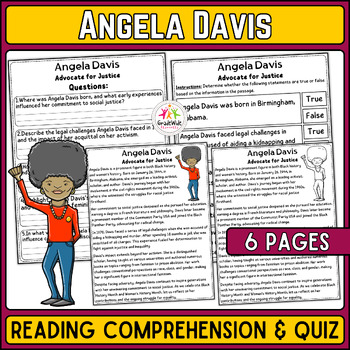 Preview of Angela Davis Nonfiction Reading - Black History & Women's History Month!