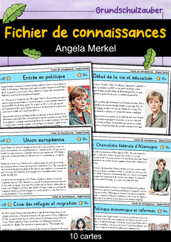 Preview of Angela Merkel - Fichier de connaissances - Personnages célèbres (français)