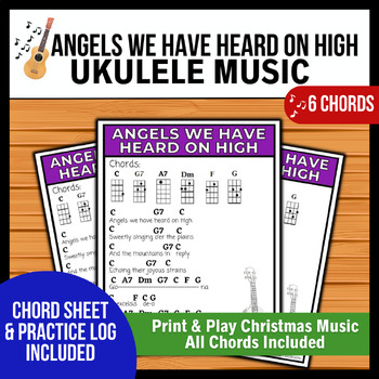 Preview of Angels We Have Heard On High Ukulele Lead Sheet → Print & Play Carol Music