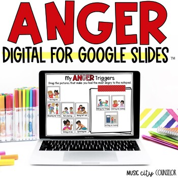 Preview of Anger & Calm Down Strategies Digital Activity for Google Slides™ Counseling SEL