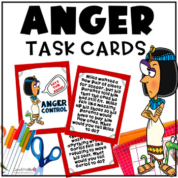 Preview of Anger Control | Anger Management Social Skill and Problem Solving Task Cards