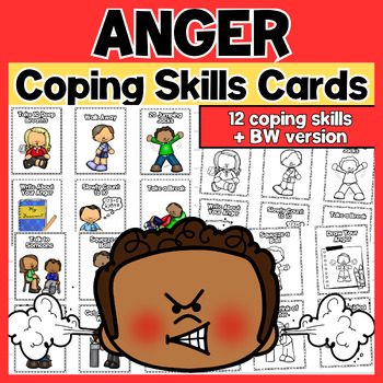 Preview of Anger Coping Skills Cards K-5