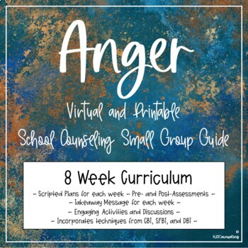 Preview of Anger Management Counseling Small Group for Teens w/ Digital Google Slides