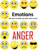 Anger. Emotions Bible Study. Feelings. Lesson. Worksheets.