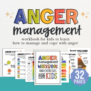 Preview of ANGER MANAGEMENT Workbook Coping Skills Kids SEL Emotional Self Regulation Teens