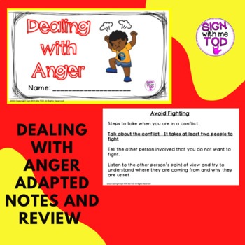 Preview of Anger Management - Adapted Notes and Review