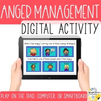 Preview of Anger Management Digital Activity with Editable Google & Boom Cards Version
