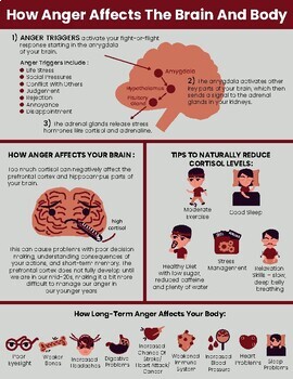 Preview of Anger Management SEL-Emotional Regulation-Frustration-Anger Affects Brain & Body