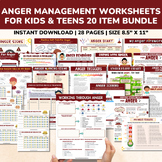 Anger Management Worksheets 20 Item Bundle-SEL Managing An